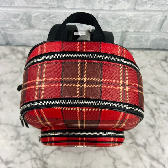 Coach Court Backpack With Tartan Plaid Print - Picture 3 of 16